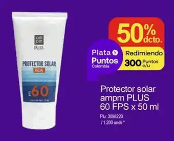 Surtimax Protector solar am pm PLUS 60 FPS x 50 ml oferta