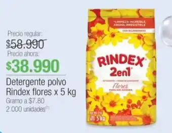 Jumbo Detergente polvo Rindex flores x 5 kg oferta