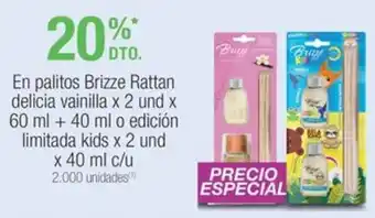 Jumbo En palitos Brizze Rattan delicia vainilla x 2 und x 60 ml + 40 ml o edición limitada kids x 2 und x 40 ml c/u oferta