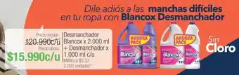 Jumbo Desmanchador Blancox x 2.000 ml + Desmanchador x 1.000 ml c/u oferta