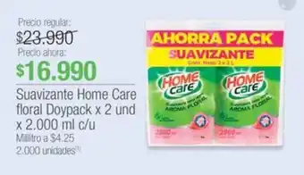Jumbo Suavizante Home Care floral Doypack x 2 und x 2.000 ml c/u oferta