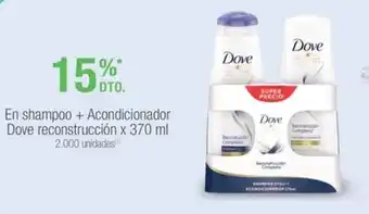 Jumbo En shampoo + Acondicionador Dove reconstrucción x 370 ml oferta
