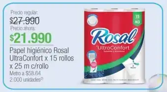 Jumbo Papel higiénico Rosal UltraConfort x 15 rollos x 25 m c/rollo oferta