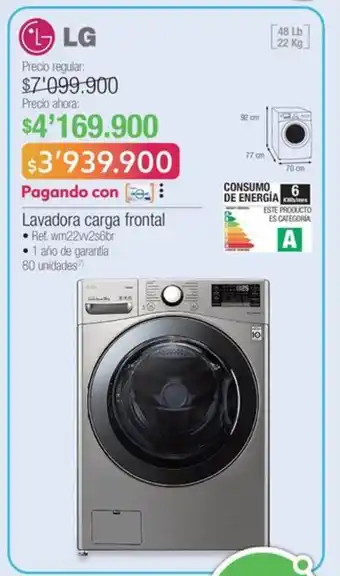 Jumbo LG Lavadora carga frontal oferta