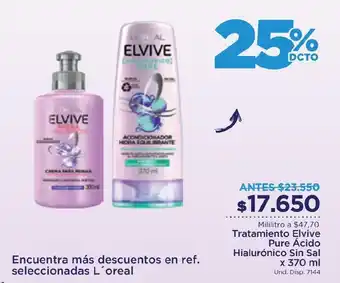 FarmaTodo Tratamiento Elvive Pure Ácido Hialurónico Sin Sal x 370 ml oferta
