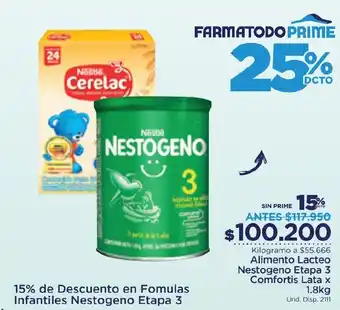 FarmaTodo Alimento Lacteo Nestogeno Etapa 3 Comfortis Lata x 1.8kg oferta