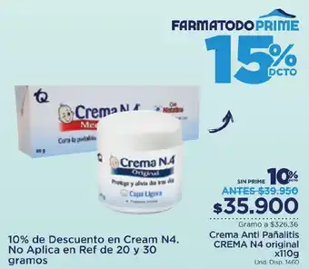 Crema Anti Pañalitis CREMA N4 original x 110g