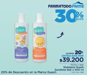 FarmaTodo Shampoo Guash Sunshine Star x 400 ml oferta