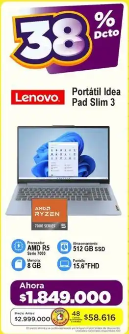 Alkomprar Lenovo Portátil Idea Pad Slim 3 oferta