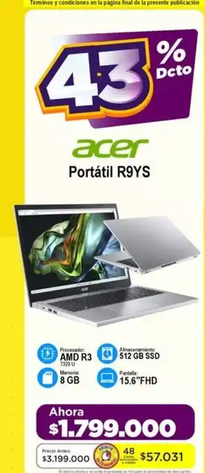Alkomprar Acer Portátil R9YS oferta