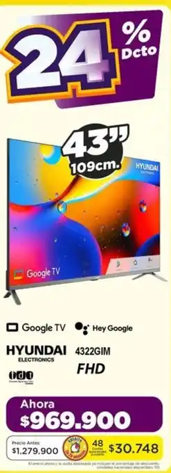 Alkomprar HYUNDAI 4322GIM Google TV 43" oferta