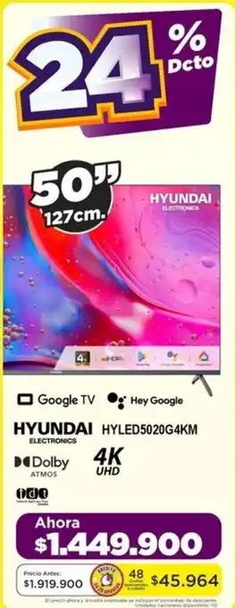 Alkomprar HYUNDAI HYLED5020G4KM Google TV 50" oferta
