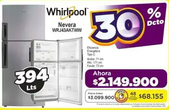 Alkomprar Whirlpool Nevera WRJ43AKTWW 394LTS oferta