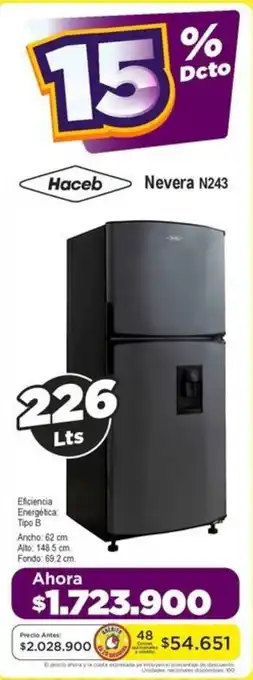 Alkomprar Haceb Nevera N243 226Lts oferta