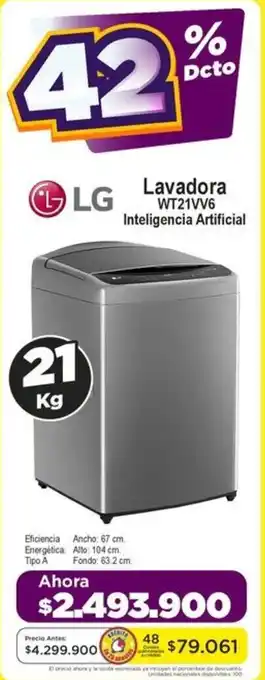 Alkomprar LG Lavadora WT21VV6 Inteligencia Artificial 21KG oferta