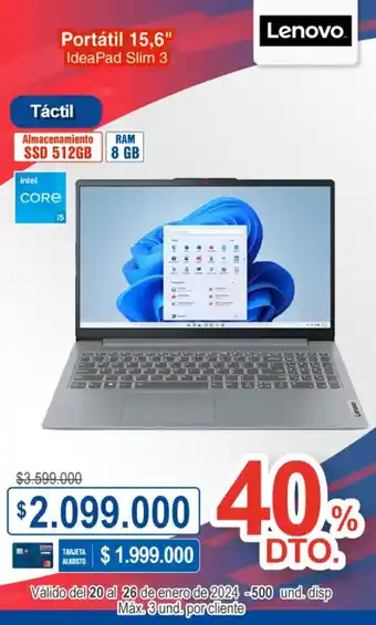 Ktronix Lenovo Portátil 15,6" IdeaPad Slim 3 oferta