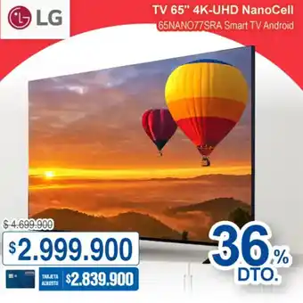Ktronix LG TV 65" 4K-UHD NanoCell 65NANO77SRA Smart TV Android oferta