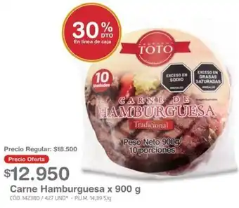 Makro Carne Hamburguesa x 900g oferta