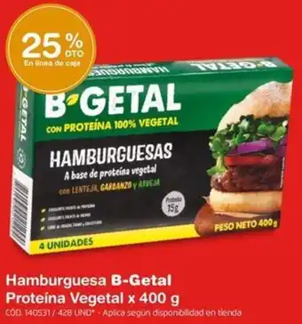 Makro Hamburguesa B-Getal Proteína Vegetal x 400g oferta
