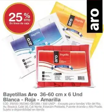 Makro Bayetillas Aro 36-60cm x 6Und Blanca - Roja - Amarilla oferta