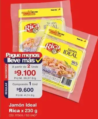 Makro Jamón Ideal Rica x 230g oferta