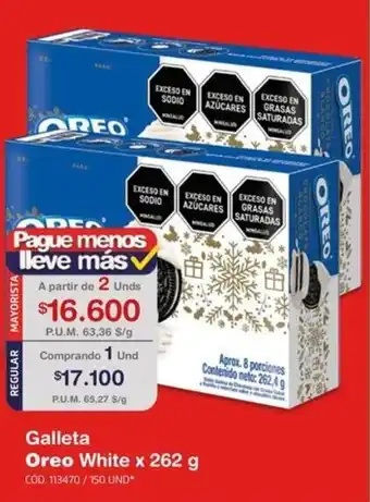 Makro Galleta Oreo White x 262g oferta