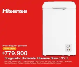 Makro Hisense Congelador Horizontal Hisense Blanco 95lt oferta