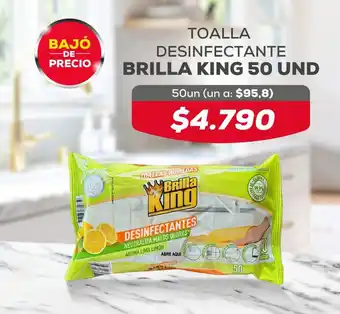 Tiendas D1 TOALLA DESINFECTANTE BRILLA KING 50 UND oferta