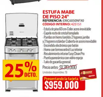 MercaCentro Estufa Mabe De Piso 24" oferta