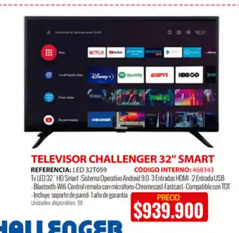 MercaCentro Televisor Challenger 32" Smart oferta