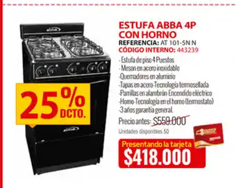 MercaCentro Estufa Abba 4P Con Horino oferta
