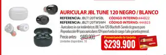MercaCentro Auricular JBL Tune 120 Negro / Blanco oferta