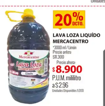 Lava Loza Liquido Mercacentro 3000ml / Limon