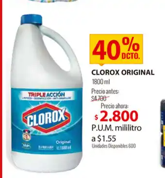 MercaCentro Clorox Original 1800ml oferta