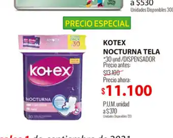 MercaCentro Kotex Nocturna Tela oferta