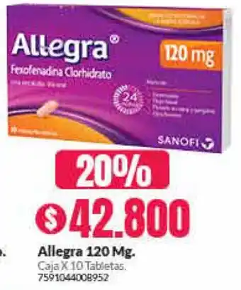 Droguería Alemana Allegra 120mg oferta