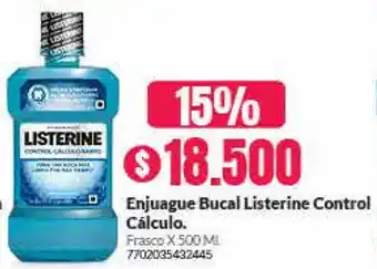 Droguería Alemana Enjuague Bucal Listerine Control Cãlculo 500ml oferta
