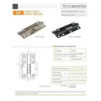 Falabella Pasador cuadrado negro eco acero 2 1/2" oferta