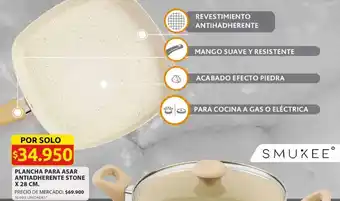 Ara SMUKEE PLANCHA PARA ASAR ANTIADHERENTE STONE X 28 CM. oferta
