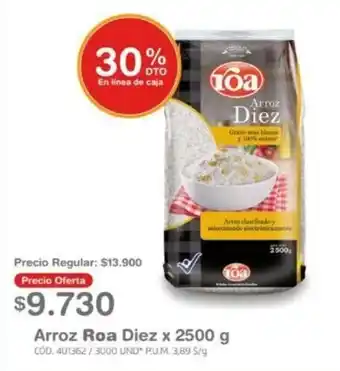 Makro Arroz Roa Diez x 2500 g oferta