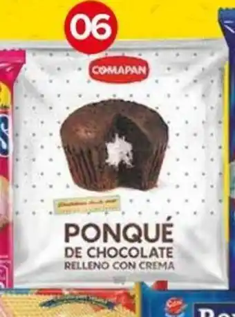 Super Inter Ponque Comapan de Chocolate Relleno con Crema x 60g oferta