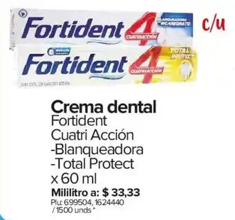 Crema Dental Fortident Cuatri Acción x 60ml