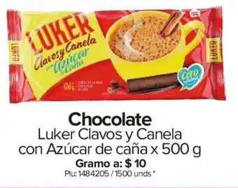 Super Inter Chocolate Luker Clavos y Canela con Azúcar de Caña x500g oferta