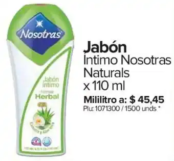 Super Inter Jabón Intimo Nosotras Naturals x 110ml oferta