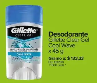 Super Inter Desodorante Gillette Clear Gel Cool Wave x 45g oferta