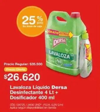 Makro Lavaloza Líquido Dersa Desinfectante 4 Lt + Dosificador 400 ml oferta