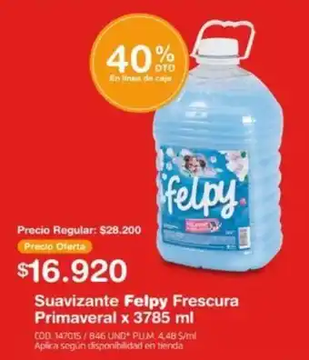 Makro Suavizante Felpy Frescura Primaveral x 3785 ml oferta