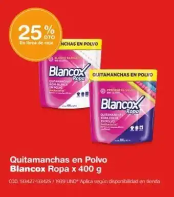 Makro Quitamanchas en Polvo Blancox Ropa x 400 g oferta