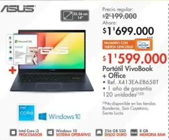 Metro Asus Portátil VivoBook + Office oferta