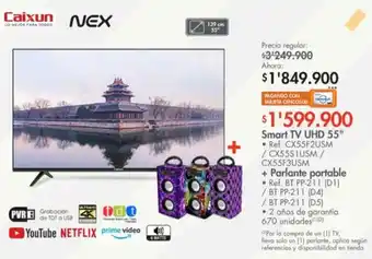 Metro Caixun NEX Smart TV UHD 55" + Parlante Portable oferta